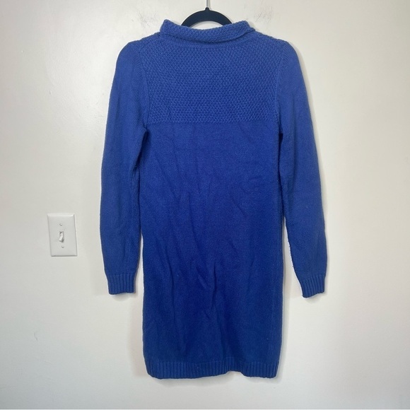 BODEN Mock Turtleneck Blue Waffle cashmere blend Sweater Dress - Picture 9 of 10